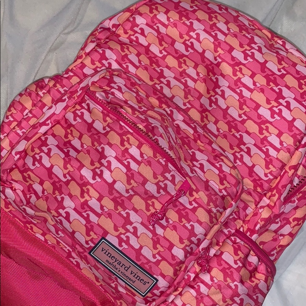 Pink Vineyard Vines Whale Kids backpack